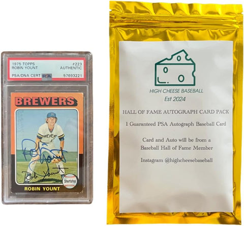 Used High Cheese Baseball PSA Hall of Fame Autograph Baseball Card Mystery Pack, 1 Hall of Fame Autograph Guranteed. 1 Random PSA Signed Card in Each Pack