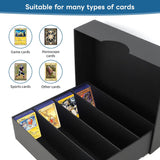 Used HIMOMO 6 Pack Trading Card Storage Box, 3120 Count Card Storage Box Black Storage Card Organizer Box for Storing Protecting and Organizing Soccer Baseball Game Cards